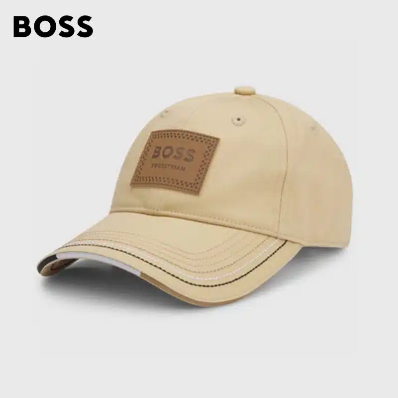 Casquette patch cuir Vintage Sand Hugo Boss Equestrian by Sellerie Equinoxe Shop Fuveau