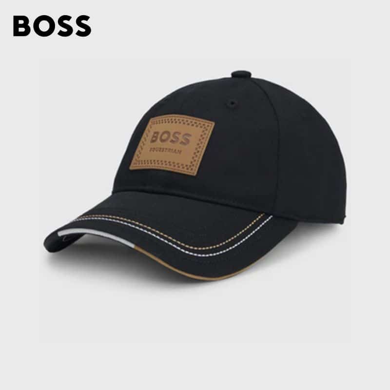 Casquette patch cuir Vintage noir Hugo Boss Equestrian by Sellerie Equinoxe Shop Fuveau