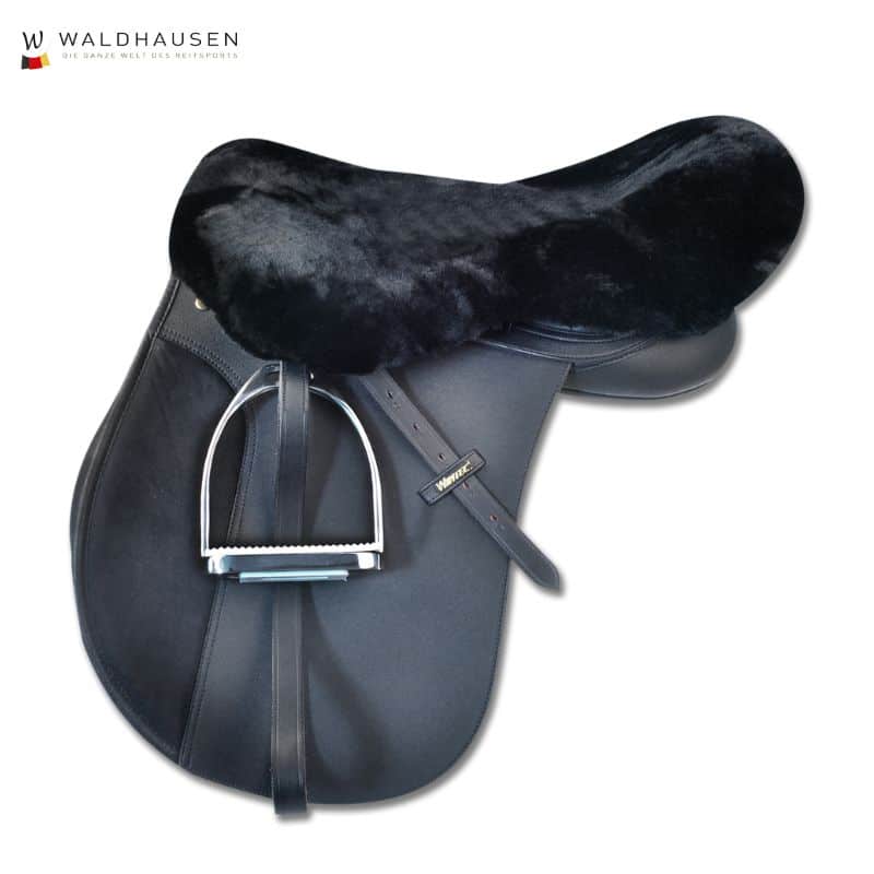 Dessus de selle en peau d'agneau noir Waldhausen Sellerie Equinoxe Shop Fuveau