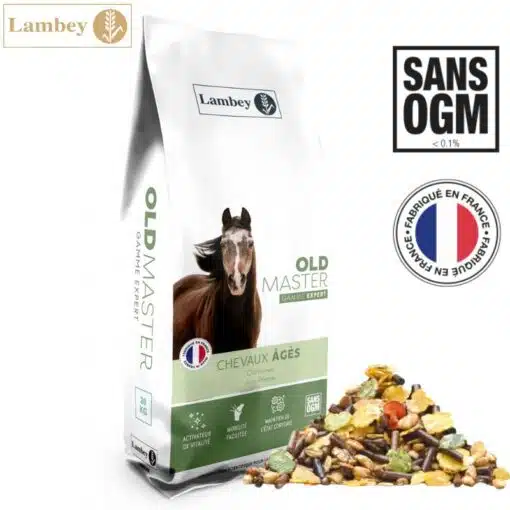 Lambey Granulés floconnés GOLD MASTER chevaux âgés Sellerie Equinoxe Shop Fuveau
