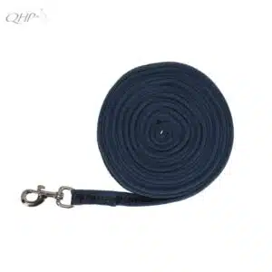 Longe de travail QHP AW25 bleu gris pétrole 1198 Lunging line collection Sellerie Equinoxe Shop Fuveau