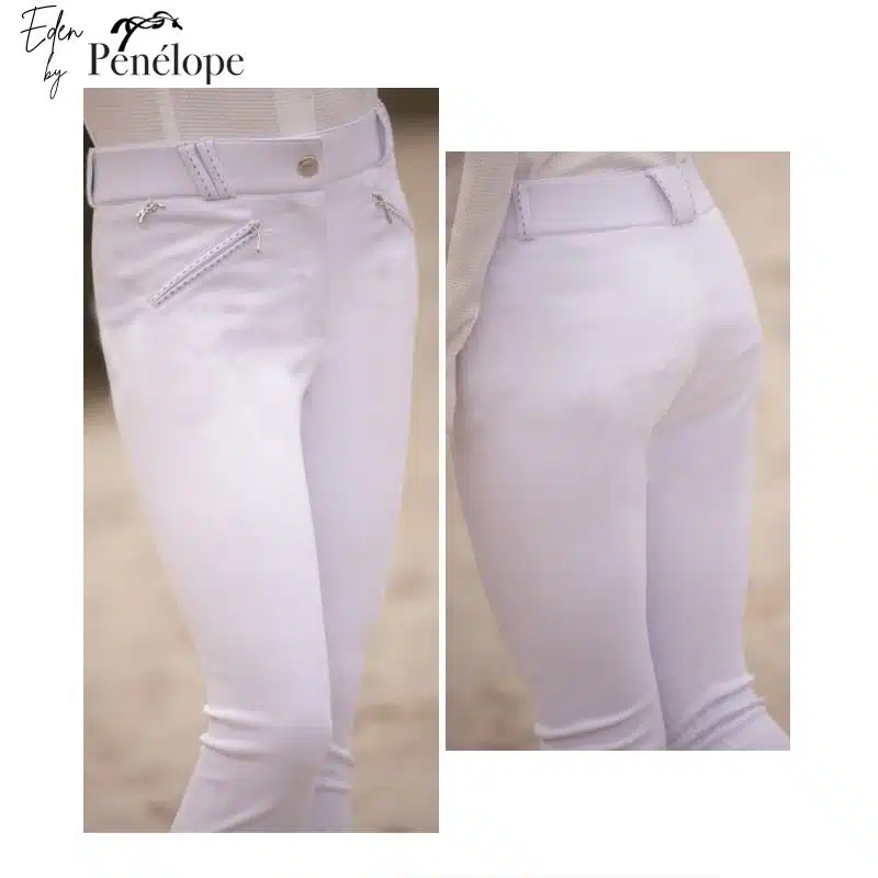 PANTALON D'ÉQUITATION NEW ROMY blanc EDEN BY PENELOPE Sellerie Equinoxe Shop Fuveau