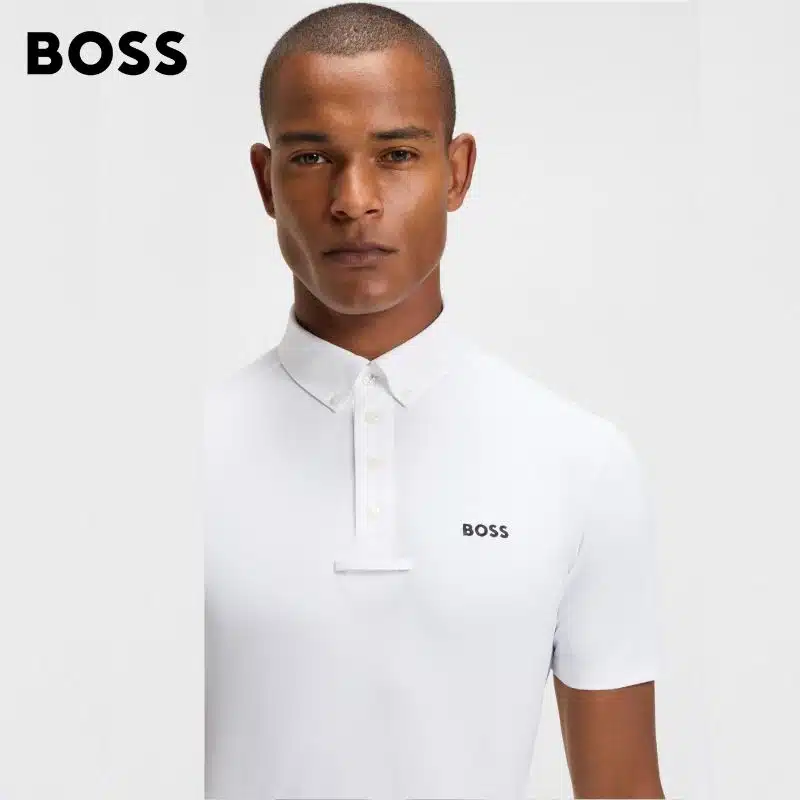 POLO DE CONCOURS MARTY SHOW SHIRT WHITE BOSB7M0402100 HUGO BOSS Homme Equestrian Sellerie Equinoxe Shop Fuveau
