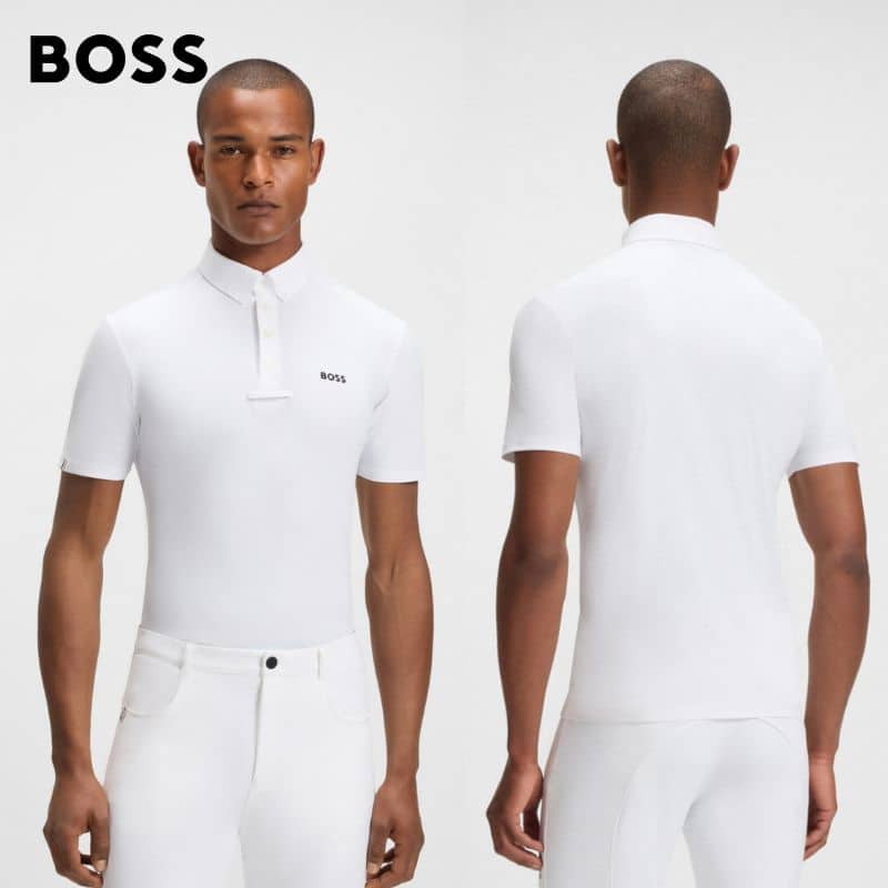 POLO DE CONCOURS MARTY SHOW SHIRT WHITE BOSB7M0402100 Hugo Boss Equestrian SS6 Sellerie Equinoxe Shop Fuveau
