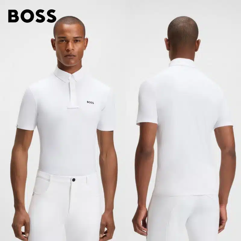 POLO DE CONCOURS MARTY SHOW SHIRT WHITE BOSB7M0402100 Hugo Boss Equestrian SS6 Sellerie Equinoxe Shop Fuveau