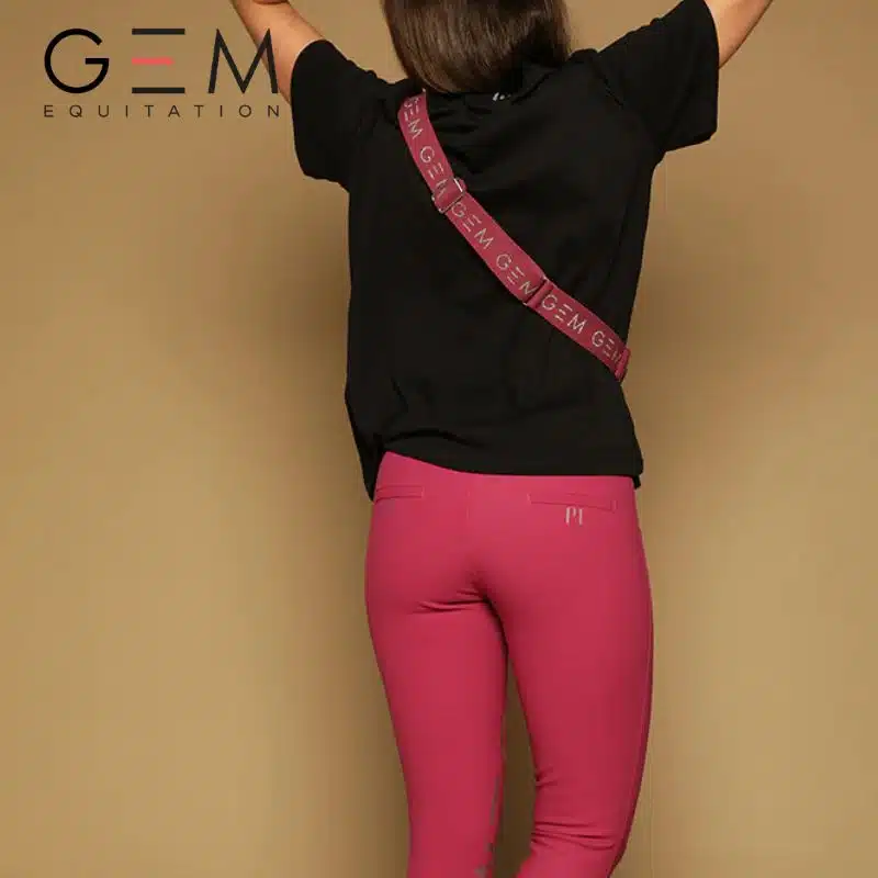 SAC BANANE LUNA FRAMBOISE ARGENT GEM EQUITATION sellerie équinoxe shop fuveau