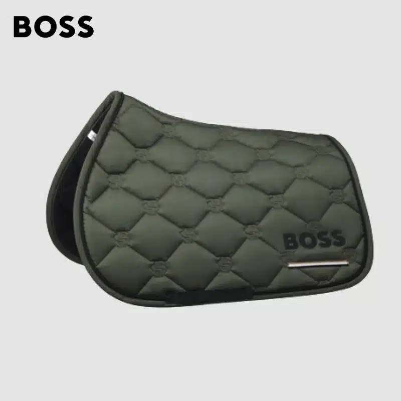 Tapis de selle TAPE PUMICE KAKI Hugo Boss Equestrian SS26 Sellerie Equinoxe Shop Fuveau