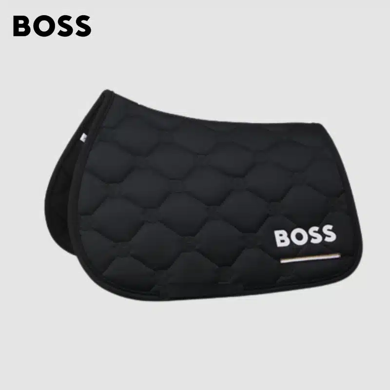 Tapis de selle TAPE PUMICE NOIR Hugo Boss Equestrian SS26 Sellerie Equinoxe Shop Fuveau