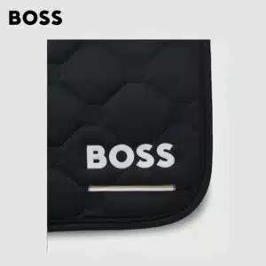 Tapis de selle TAPE PUMICE NOIR LOGO BLANC Hugo Boss Equestrian SS26 Sellerie Equinoxe Shop Fuveau