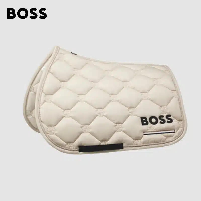 Tapis de selle TAPE PUMICE TAUPE Hugo Boss Equestrian SS26 Sellerie Equinoxe Shop Fuveau