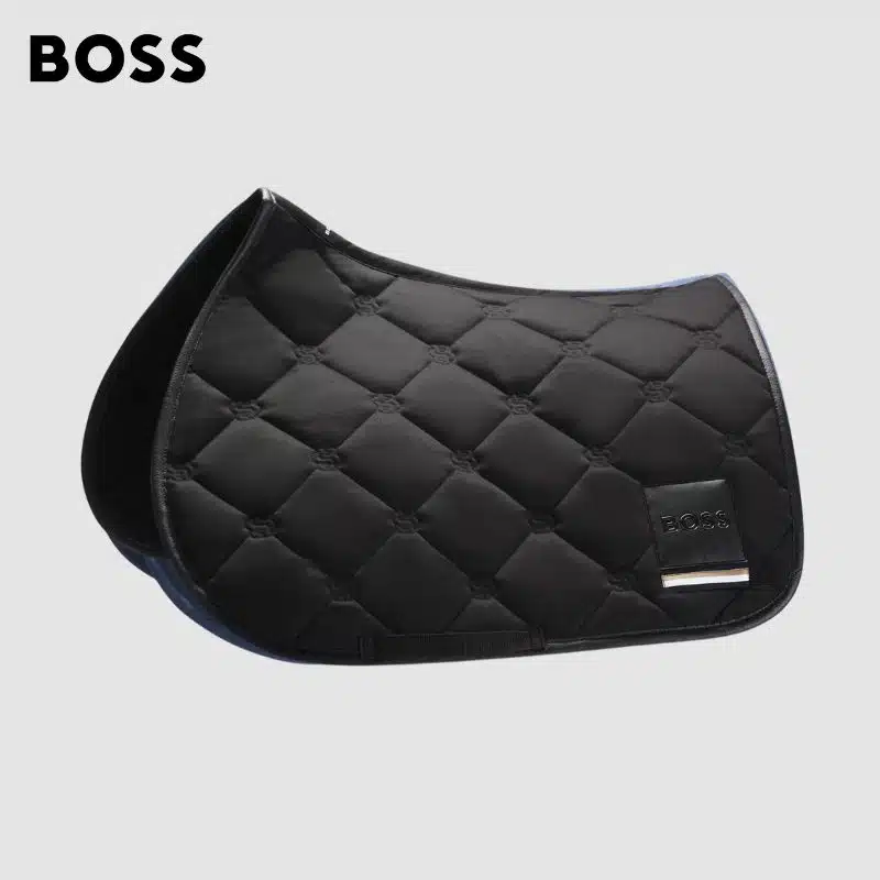 Tapis de selle B5H0701 monogrammes double B noir Hugo Boss Equestrian SS25 by Sellerie Equinoxe Shop Fuveau