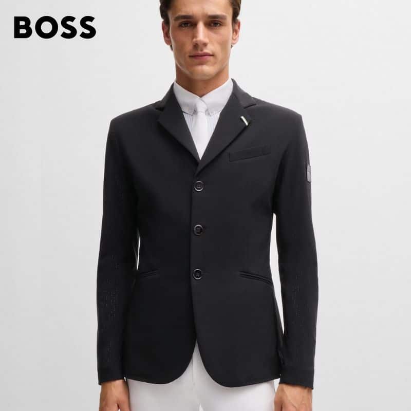 VESTE DE CONCOURS ANDREW micro perforée noir Hugo Boss Equestrian SS25 by Sellerie Equinoxe Shop Fuveau