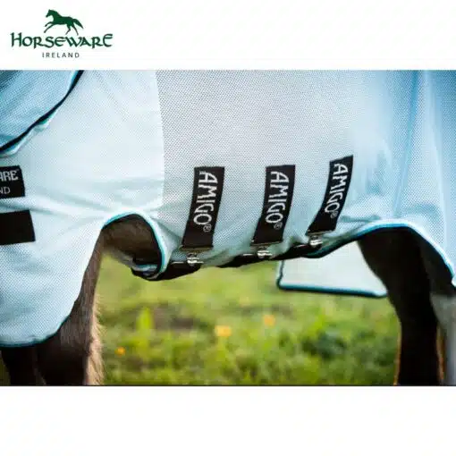 Chemise anti-mouches AMIGO PETITE BUG RUG AZURE BLUE BLACK WHITE & BLUE Horseware Sellerie Equinoxe Shop
