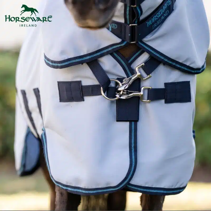 Chemise anti-mouches Anti UV AMIGO PETITE BUG RUG AZURE BLUE BLACK WHITE & BLUE Horseware Ireland Sellerie Equinoxe Shop