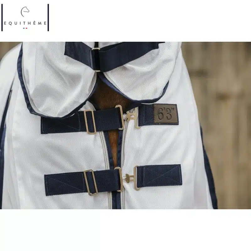 Chemise anti-mouches Mesh Combo blanc marine EQUITHÈME Sellerie Equinoxe Shop Fuveau