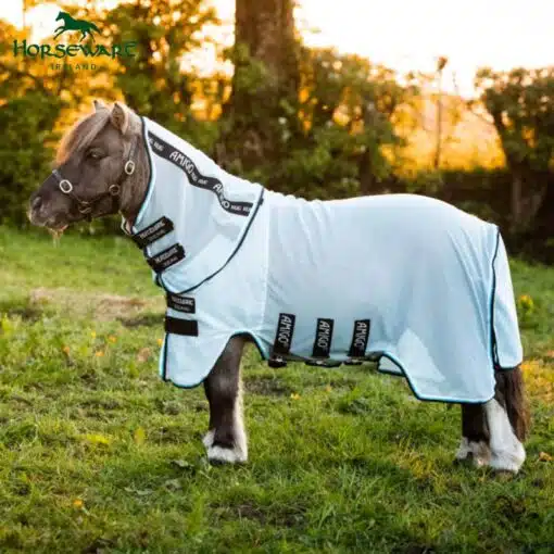 Chemise anti-mouches Sherry AMIGO PETITE BUG RUG AZURE BLUE BLACK WHITE & BLUE Horseware Sellerie Equinoxe Shop