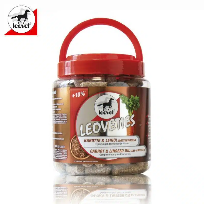 LEOVET Friandises pour chevaux Leoveties Carotte Huile de lin Sellerie Equinoxe Shop Fuveau
