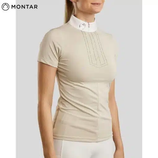 Polo de concours MoViolet competition beige MONTAR SS25 by Sellerie Equinoxe Shop Fuveau