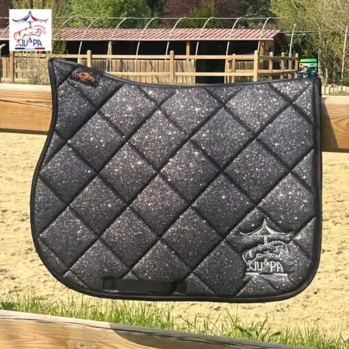Tapis Glitter Ju et Pa Noir paillettes argent Glitter Ju et Pa by Sellerie Equinoxe Shop Fuveau