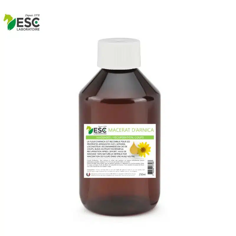 MACERAT D’ARNICA Huile Massage et Récupération cheval ESC LABORATOIRE Sellerie Equinoxe Shop Fuveau