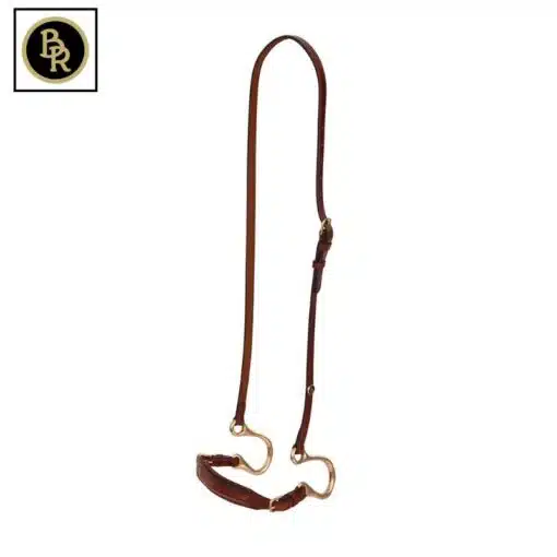 Muserolle Kineton havane doré BR Sellerie Equinoxe Shop Fuveau