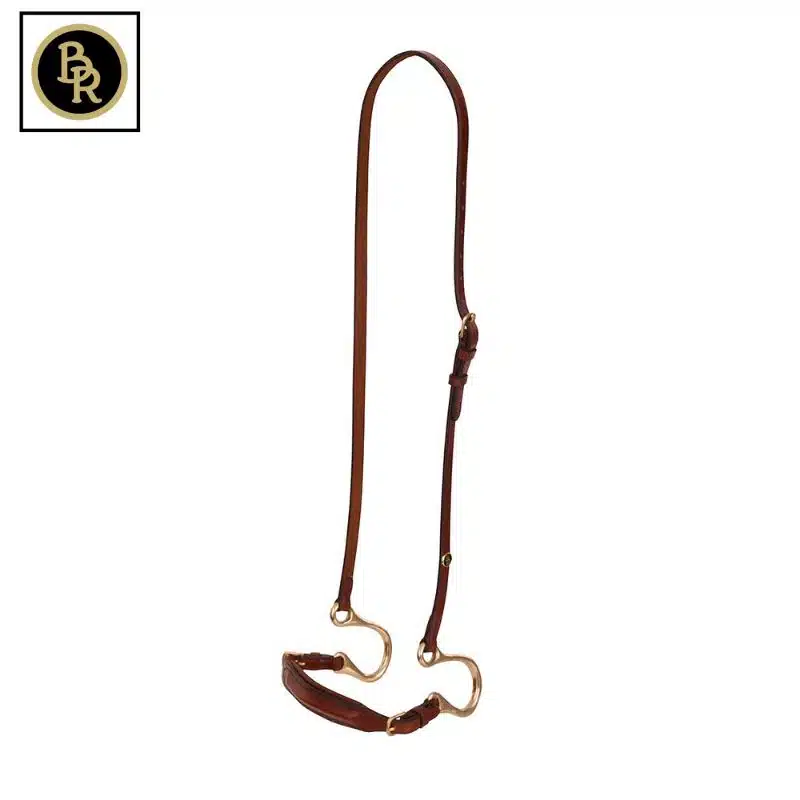 Muserolle Kineton havane doré BR Sellerie Equinoxe Shop Fuveau