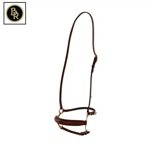 Muserolle demi-lune havane doré BR Sellerie Equinoxe Shop Fuveau