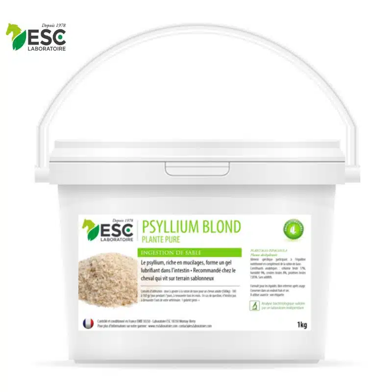 PSYLLIUM BLOND Transit et ingestion de sable cheval Plante pure ESC LABORATOIRE Sellerie Equinoxe Shop Fuveau