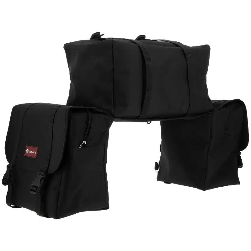 Sacoches arrière de randonnée Grand Voyageur noires RANDOL'S by Sellerie Equinoxe Shop Fuveau