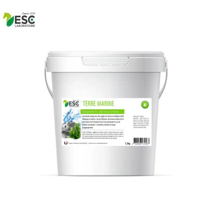 TERRE MARINE Argile cheval enrichie en minéraux marins Prêt à l’emploi ESC LABORATOIRE Sellerie Equinoxe Shop Fuveau