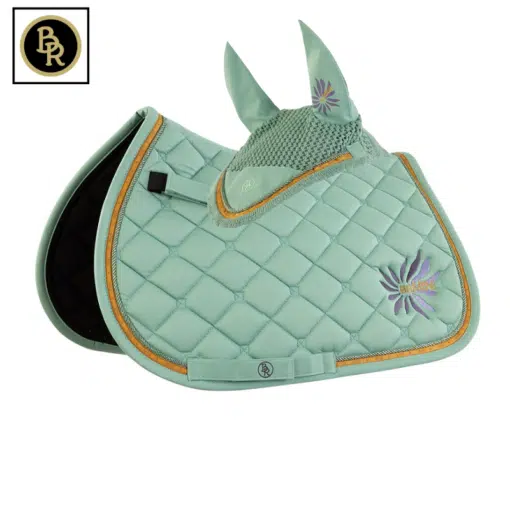 ensemble tapis et bonnet mini horse vert BR Sellerie Equinoxe Shop Fuveau