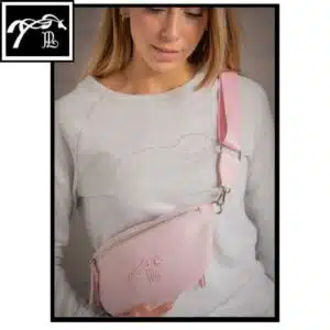 Sac Banane Chevron rose et off-white Sac Banane Pénélope Chevron rose et blanc cassé