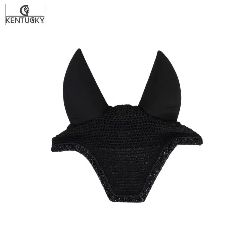 Bonnet anti-mouches Glitter Stone noir 42625 Kentucky Horsewear Sellerie Equinoxe