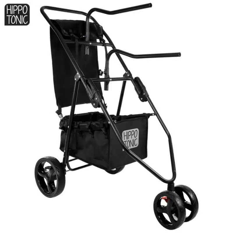 Chariot porte-selle Hippo-Tonic pliable noir Sellerie Equinoxe Shop Fuveau