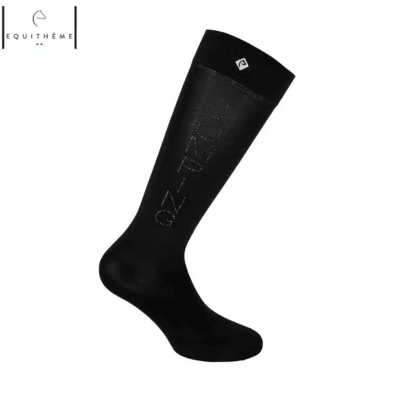 Chaussettes Jeanne jump noir EQUITHÈME Sellerie Equinoxe Shop Fuveau
