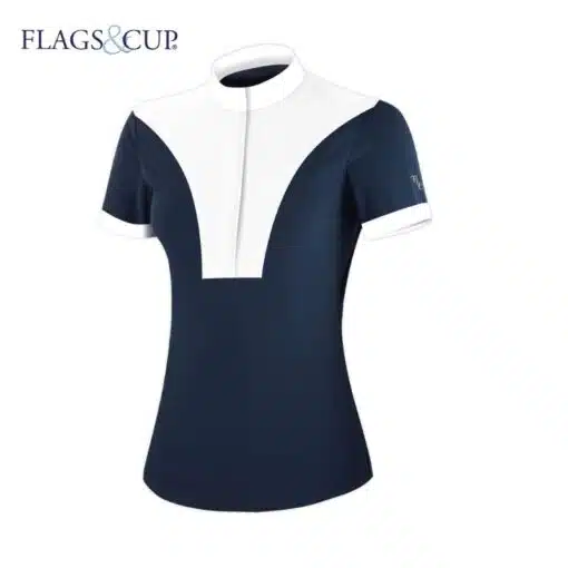 Polo de concours Arizona manches courtes dame marine dame Flags & Cup Sellerie Equinoxe Shop Fuveau