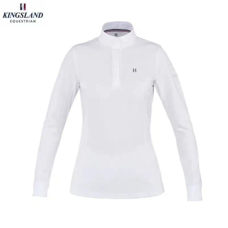 Polo de concours KL Classic blanc KINGSLAND Sellerie Equinoxe Fuveau