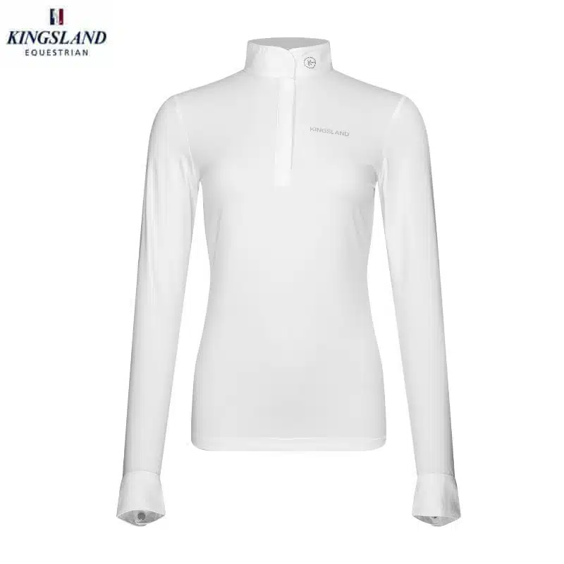 Polo de concours KLGloria blanc pailleté KINGSLAND Sellerie Equinoxe Fuveau