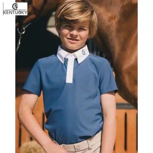 Polo de concours Osaka garçon bleu marine Kentucky Horsewear Sellerie Equinoxe-Shop Fuveau