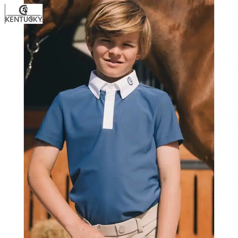 Polo de concours Osaka garçon bleu marine Kentucky Horsewear Sellerie Equinoxe-Shop Fuveau