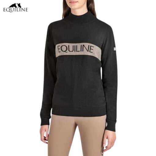 Pullover Equiline noir beige Sellerie Equinoxe Fuveau