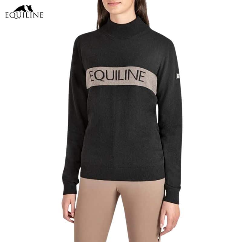 Pullover Equiline noir beige Sellerie Equinoxe Fuveau