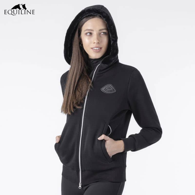 Sweat zippé à capuche Equiline EW324PR09868 Sellerie Equinoxe Shop Fuveau