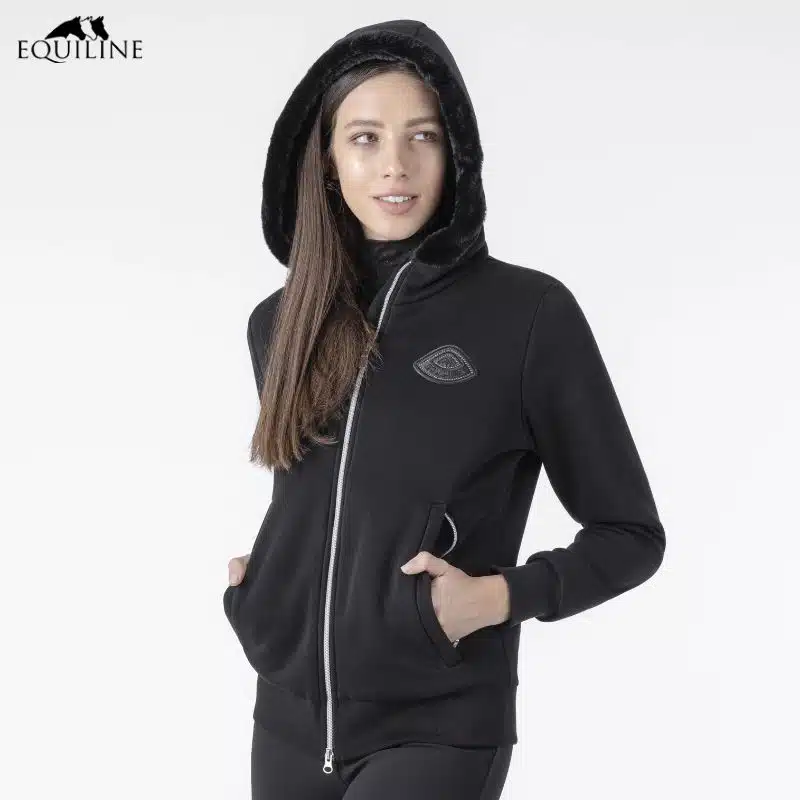 Sweat zippé à capuche Equiline EW324PR09868 Sellerie Equinoxe Shop Fuveau