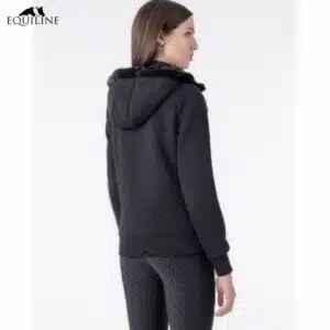 Sweat zippé à capuche Equiline EW324PR09868 noir Sellerie Equinoxe Fuveau
