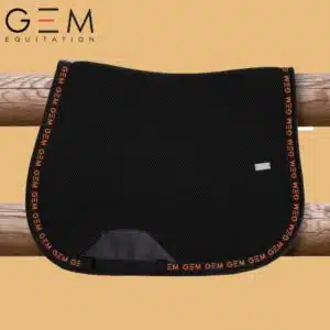 Tapis de selle GEM Mesh Noir Corail Spring Summer 2025 Sellerie Equinoxe Shop Fuveau