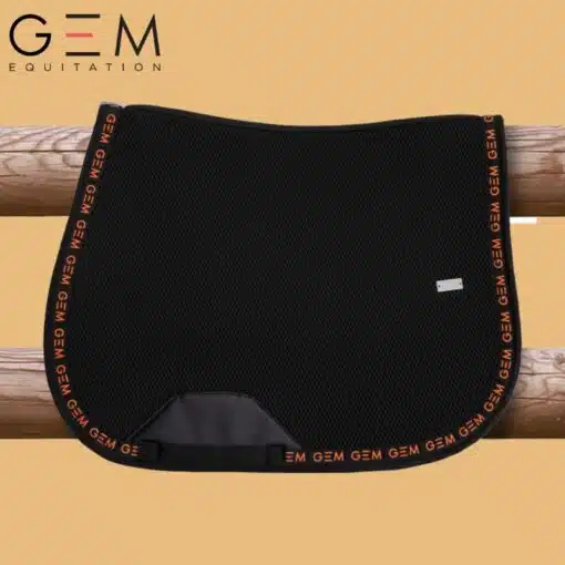 Tapis de selle GEM Mesh Noir Corail Spring Summer 2025 Sellerie Equinoxe Shop Fuveau