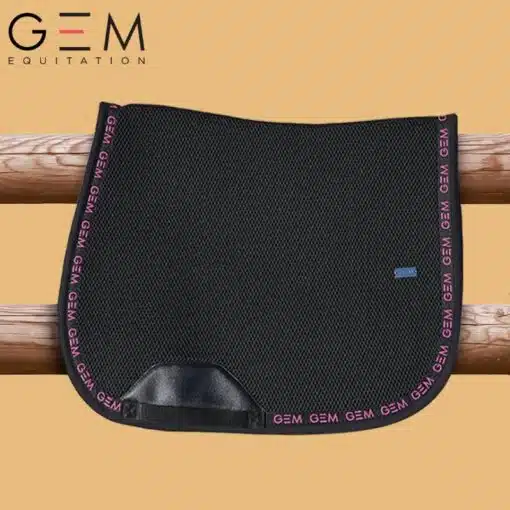 Tapis de selle GEM Mesh Noir Rose Spring Summer 2025 Sellerie Equinoxe Shop Fuveau