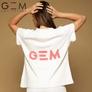 Tee-Shirt blanc SS25 GEM EQUITATION sellerie équinoxe shop fuveau