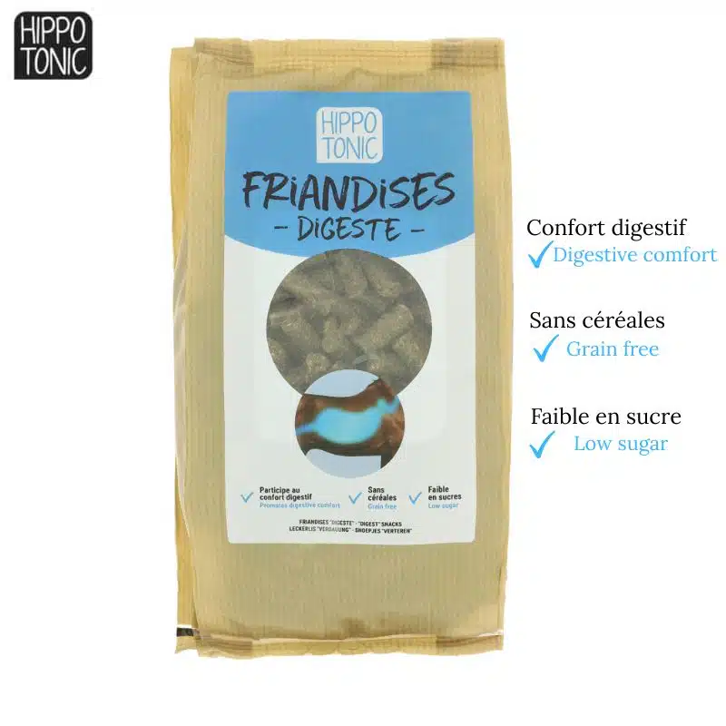 Bonbons pour chevaux Digeste 713028100 Hippo Tonic friandises sans céréales Sellerie Equinoxe Shop Fuveau